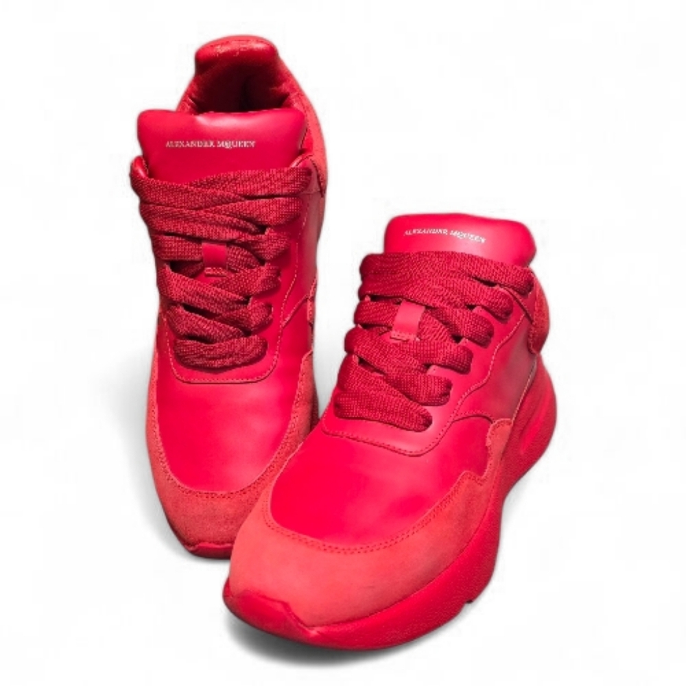 Alexander McQueen Leather Suede Oversized Sneakers
